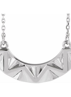14K White Gold Curved Bar 16-18