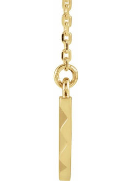 14K White Gold Curved Bar 16-18