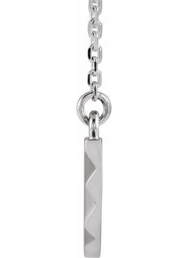 14K White Gold Curved Bar 16-18