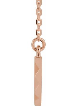 14K White Gold Curved Bar 16-18