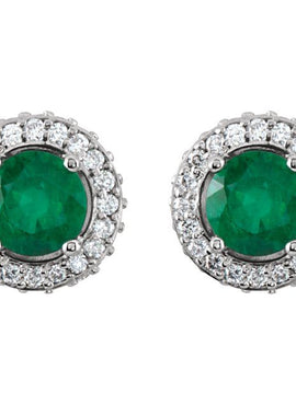 Platinum Natural Ruby & 1/3 CTW Natural Diamond Earrings