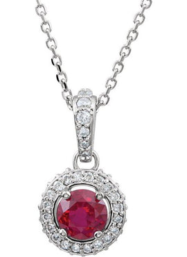 Platinum Natural Ruby & 1/5 CTW Natural Diamond 18