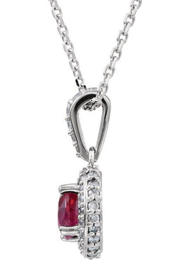 Platinum Natural Ruby & 1/5 CTW Natural Diamond 18