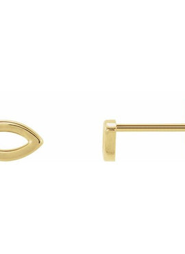 14K Yellow Gold Geometric Earring