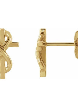 14K White Gold Infinity-Inspired Cross Earrings