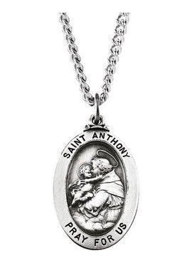 Sterling Silver 25x17.75 mm St. Anthony of Padua Medal 24
