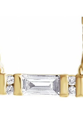 14K White Gold 1/10 CTW Natural Diamond Bar 16-18