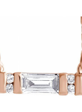 14K White Gold 1/10 CTW Natural Diamond Bar 16-18