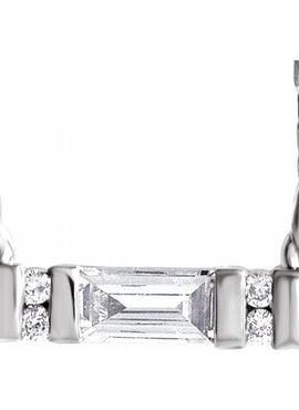 14K White Gold 1/10 CTW Natural Diamond Bar 16-18