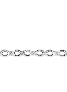 14K White Gold .08 CTW Natural Diamond Infinity-Inspired Bar 16-18