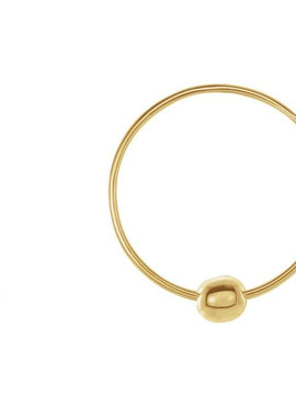 14K Yellow Gold Youth Bead Hoop Earrings