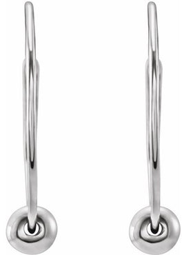 14K Yellow Gold Youth Bead Hoop Earrings