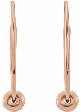 14K Yellow Gold Youth Bead Hoop Earrings