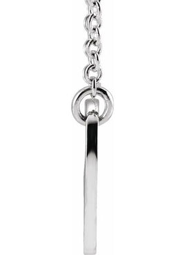 14K White Gold .02 CTW Natural Diamond Heart & Cross 16-18