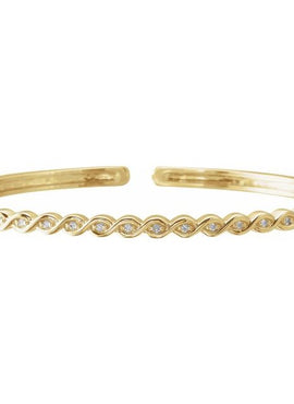14K Yellow Gold 1/6 CTW Natural Diamond Stackable Bangle 7