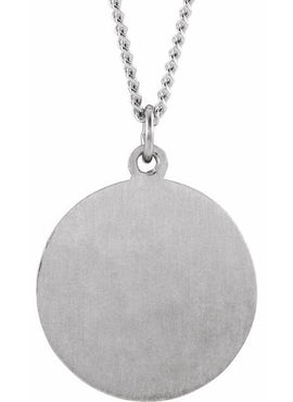Sterling Silver 18 mm Confirmation Medal with Cross 18