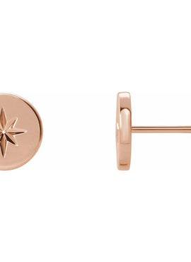 14K White Gold 7.8 mm Star Earrings