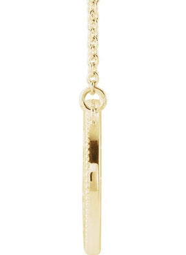 14K White Gold Milgrain Sun 16-18