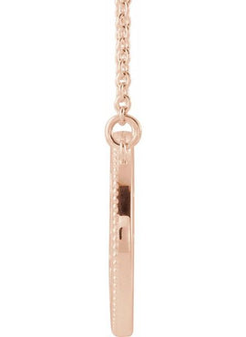 14K White Gold Milgrain Sun 16-18