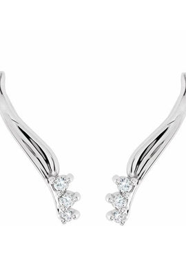 14K White Gold 1/6 CTW Natural Diamond Ear Climbers