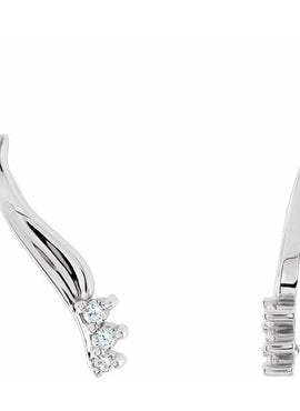 14K White Gold 1/6 CTW Natural Diamond Ear Climbers