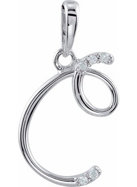 14K Yellow Gold .025 CTW Natural Diamond Initial A Pendant
