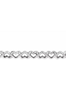 14K White Gold Heart Bar 16-18