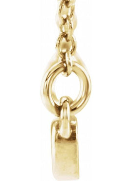 14K White Gold Heart Bar 16-18