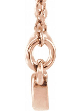 14K White Gold Heart Bar 16-18