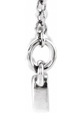 14K White Gold Heart Bar 16-18