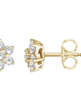 14K White Gold 3/8 CTW Natural Diamond Flower Earrings