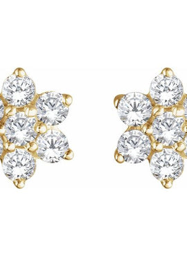 14K White Gold 3/8 CTW Natural Diamond Flower Earrings