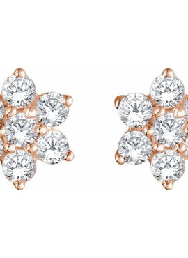 14K White Gold 3/8 CTW Natural Diamond Flower Earrings
