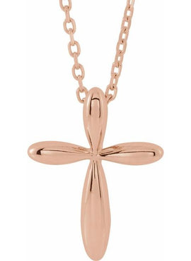 14K White Gold 14.65x11.2 mm Cross Pendant
