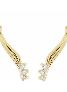 14K White Gold 1/6 CTW Natural Diamond Ear Climbers