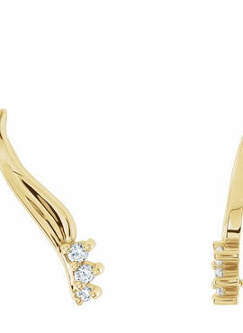 14K White Gold 1/6 CTW Natural Diamond Ear Climbers