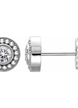 14K White Gold 1/5 CTW Natural Diamond Beaded Earrings