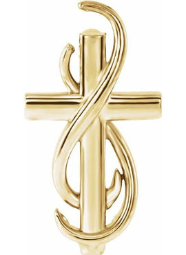 14K White Gold Cross Pendant