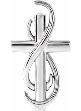 14K White Gold Cross Pendant