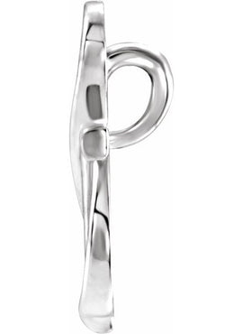 14K White Gold Cross Pendant