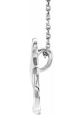 14K White Gold Cross Pendant