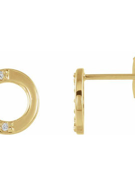 14K Rose Gold .07 CTW Natural Diamond Circle Earrings