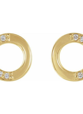 14K Rose Gold .07 CTW Natural Diamond Circle Earrings