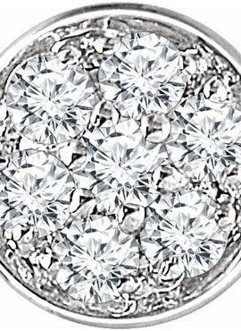 14K White Gold .03 CTW Natural Diamond Pavé-Style Slide Pendant