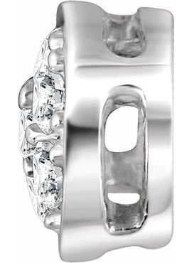 14K White Gold .03 CTW Natural Diamond Pavé-Style Slide Pendant