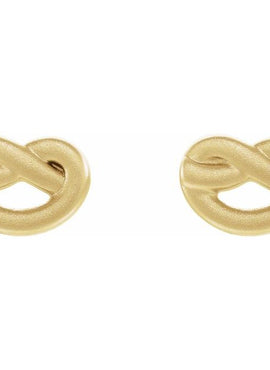 14K White Gold Knot Earrings