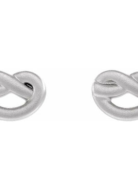 14K White Gold Knot Earrings