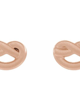 14K White Gold Knot Earrings