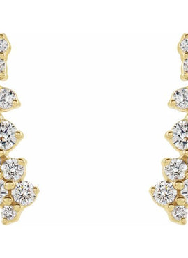 14K White Gold 1/3 CTW Natural Diamond Ear Climbers