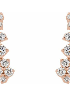 14K White Gold 1/3 CTW Natural Diamond Ear Climbers